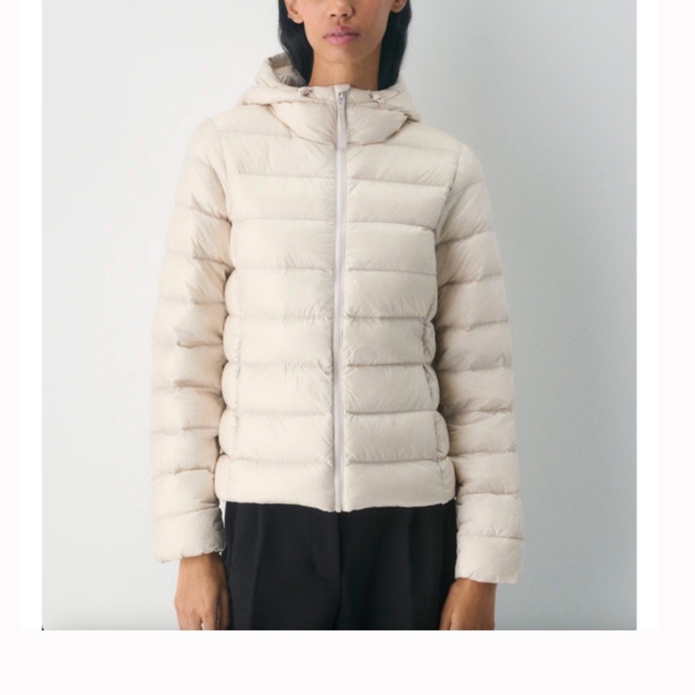 Aritzia Cream Puffer Jacket